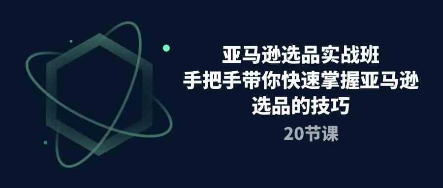 亚马逊选品实战班，手把手带你快速掌握亚马逊选品的技巧（20节课）-创博项目库