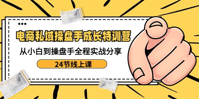 电商私域操盘手成长特训营：从小白到操盘手全程实战分享-24节线上课-创博项目库