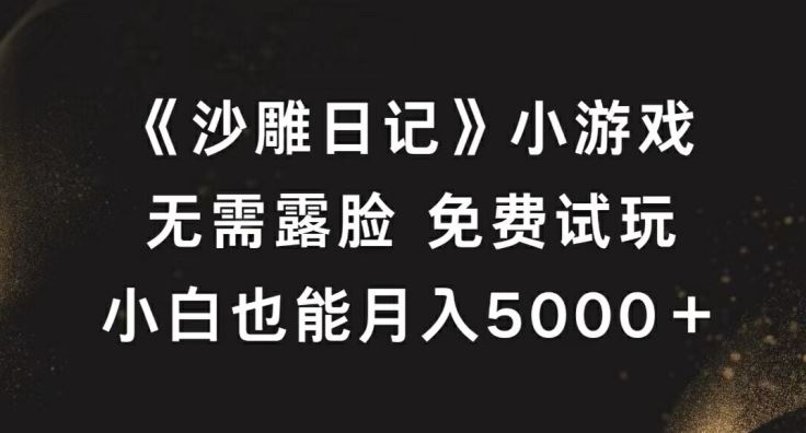 《沙雕日记》小游戏，无需露脸免费试玩，小白也能月入5000+【揭秘】-创博项目库