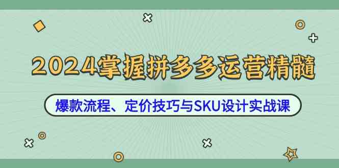 2024掌握拼多多运营精髓：爆款流程、定价技巧与SKU设计实战课-创博项目库